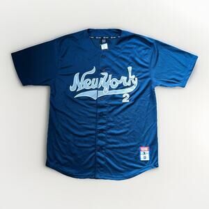 NWT New York Boom-X Sports Baseball Jersey Men's Large Navy Gray #2 Streetwear